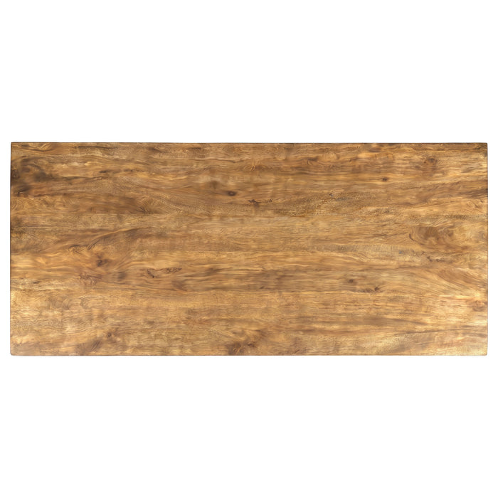 CoasterEveryday Sosa solid mango wood dining table in light brown with angular base