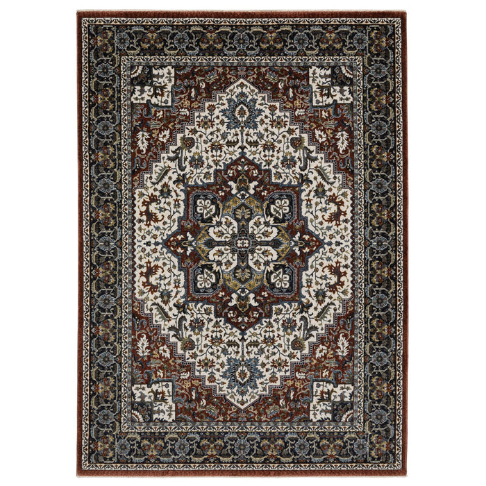 10' X 13' Medallion Area Rug With Fringe - Red