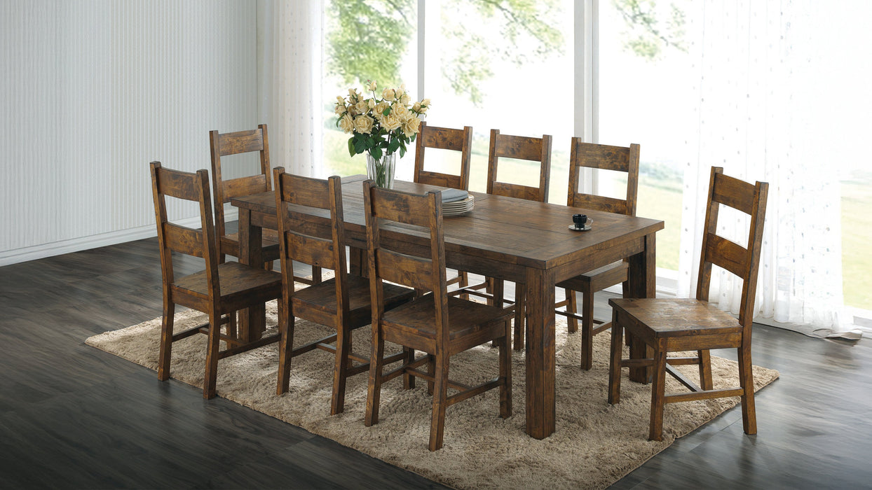 Coleman 9-piece Rectangular Dining Set Rustic Golden Brown