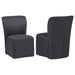 Set of two CoasterEveryday Jaelynn Charcoal upholstered dining side chairs with padded seats and modern design.