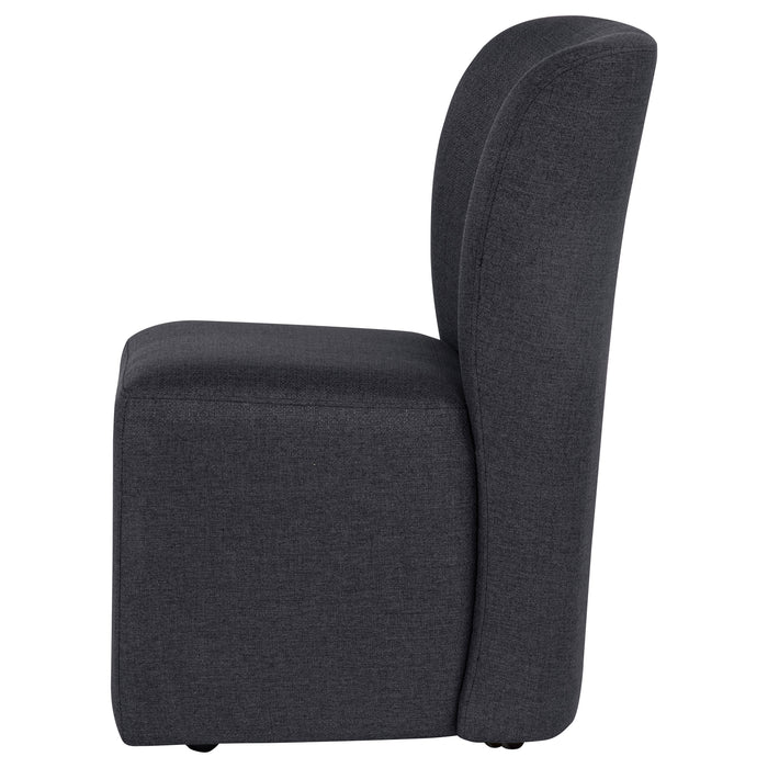 Jaelynn Upholstered Dining Side Chair Charcoal (Set of 2)
