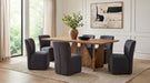 Pair of Jaelynn charcoal upholstered dining side chairs by CoasterEveryday, featuring cushioned seats and sleek modern design.