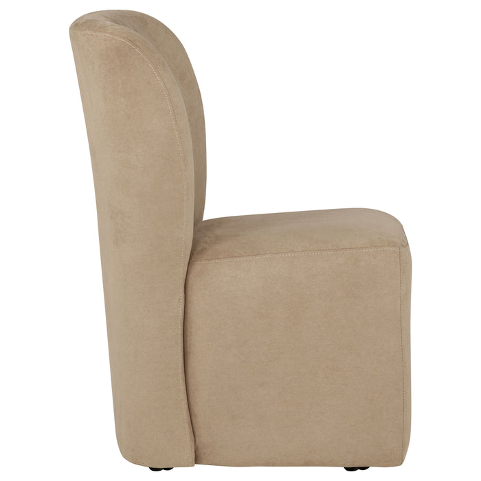Jaelynn Upholstered Parsons Dining Side Chair Tan (Set of 2)