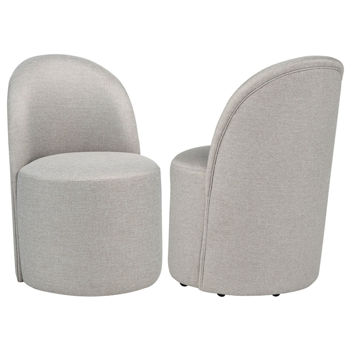 Aubrey Upholstered Barrel Dining Side Chair Beige (Set of 2)