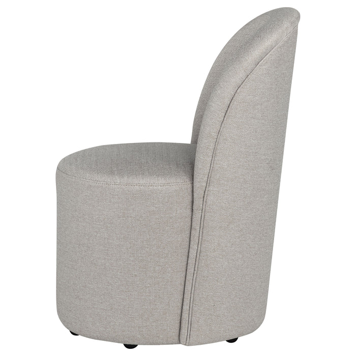 Aubrey upholstered barrel dining side chair in beige by CoasterEveryday, set of 2