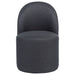 Set of two charcoal upholstered Aubrey barrel dining side chairs with wooden legs from CoasterEveryday.
