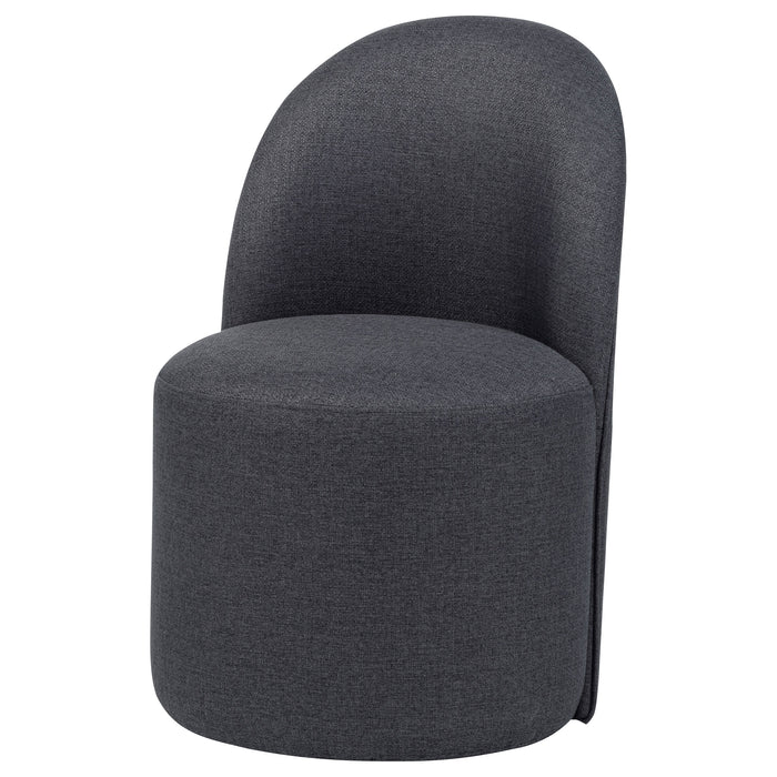 Aubrey Upholstered Barrel Dining Side Chair Charcoal (Set of 2)