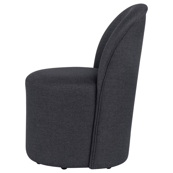 Aubrey Upholstered Barrel Dining Side Chair Charcoal (Set of 2)