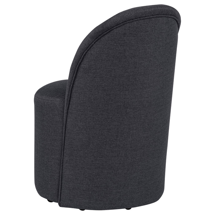 Aubrey Upholstered Barrel Dining Side Chair Charcoal (Set of 2)
