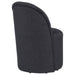 Set of two charcoal upholstered Aubrey barrel dining side chairs by CoasterEveryday, showcasing plush fabric and sleek design.