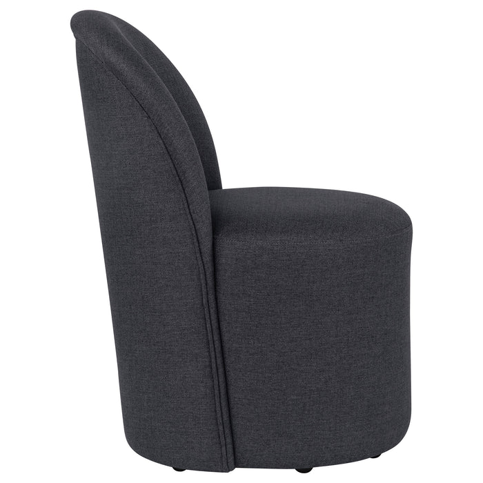 Aubrey Upholstered Barrel Dining Side Chair Charcoal (Set of 2)