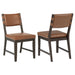 CoasterEveryday Tegan cognac faux leather upholstered dining side chairs, set of 2