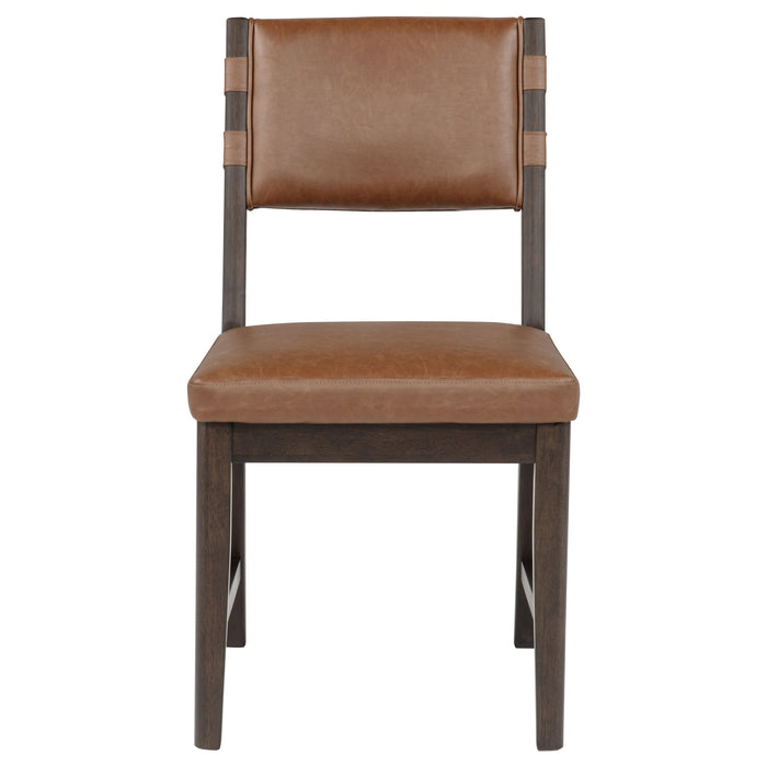 Tegan Faux Leather Upholstered Dining Side Chair Cognac (Set of 2)