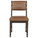 CoasterEveryday Tegan cognac faux leather upholstered dining side chairs, set of 2