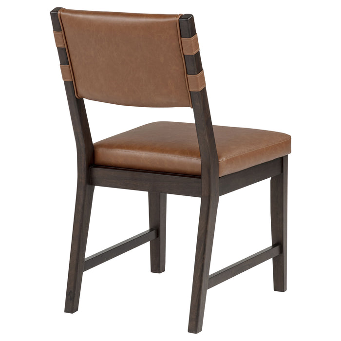 Tegan Faux Leather Upholstered Dining Side Chair Cognac (Set of 2)