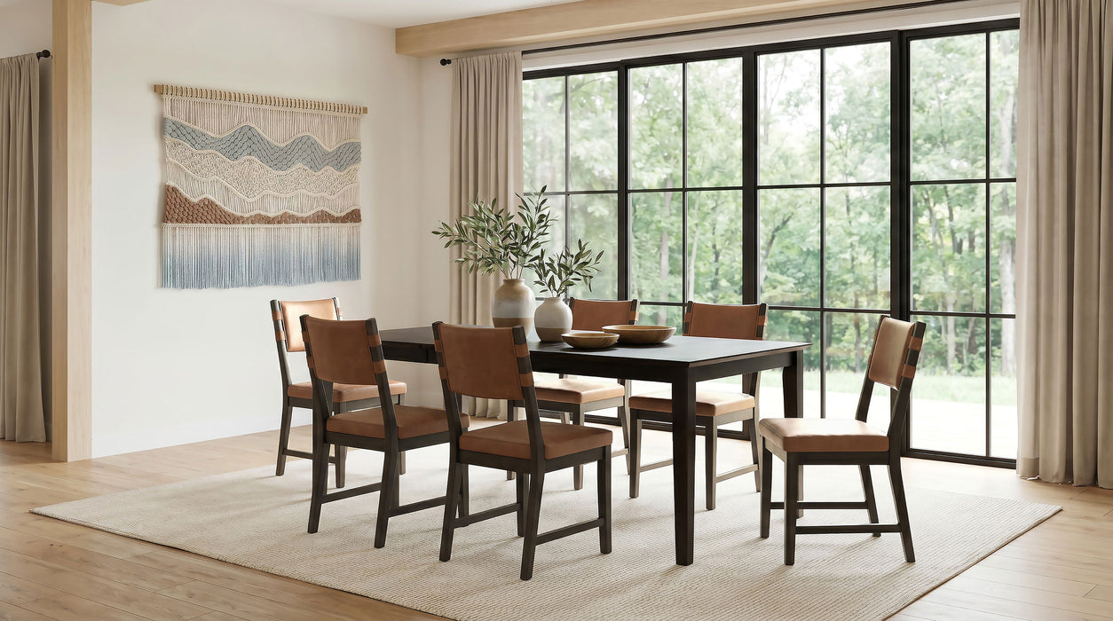 Tegan Faux Leather Upholstered Dining Side Chair Cognac (Set of 2)