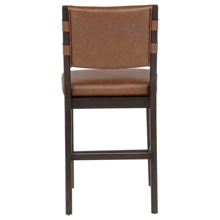 Tegan Faux Leather Upholstered Counter Height Chair Cognac (Set of 2)