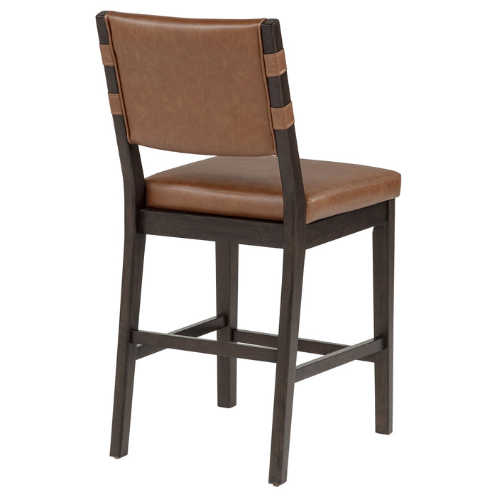 Tegan Faux Leather Upholstered Counter Height Chair Cognac (Set of 2)