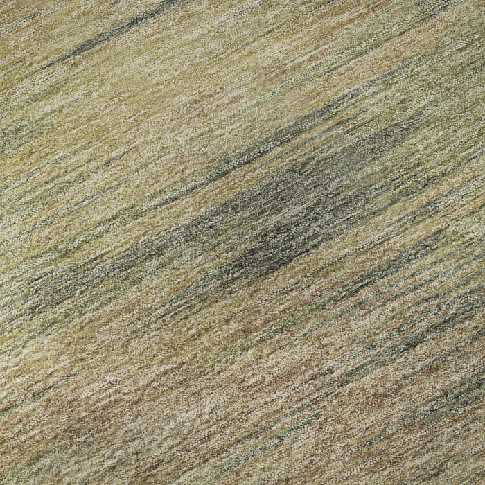 10' X 14' Copper Abstract Washable Area Rug With UV Protection - Artichoke Green