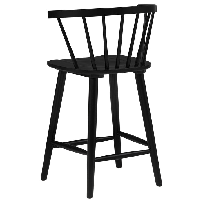 Jeffries 2-Piece Curved Spindle-Back Counter Chair Set Black