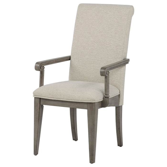 Cresswell Upholstered Dining Arm Chair Tan (Set of 2)