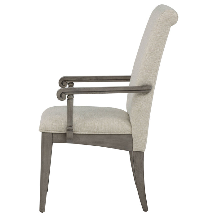 Cresswell Upholstered Dining Arm Chair Tan (Set of 2)