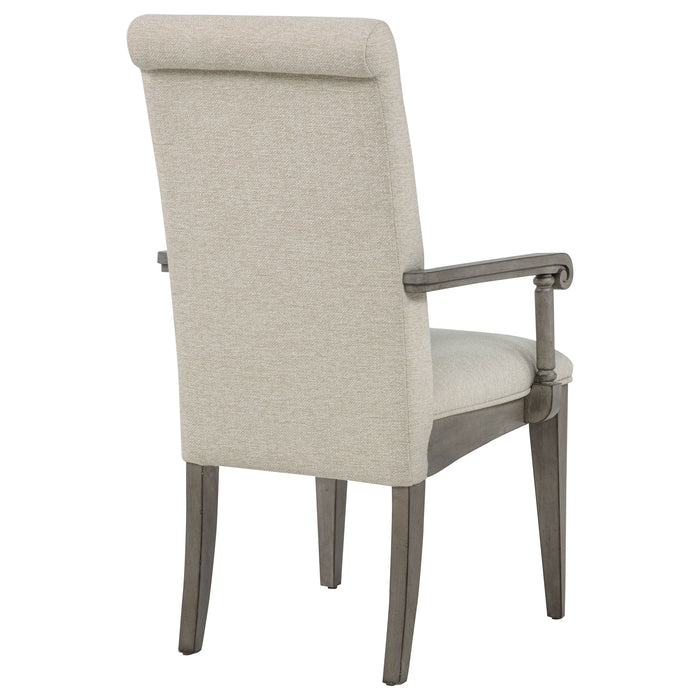 Cresswell Upholstered Dining Arm Chair Tan (Set of 2)