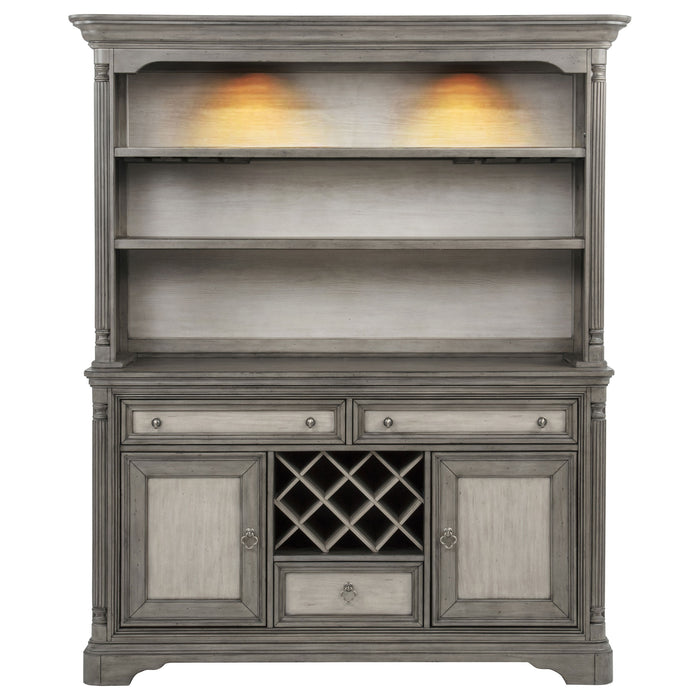 Cresswell 2-door 3-drawer Buffet and Hutch Weathered Taupe