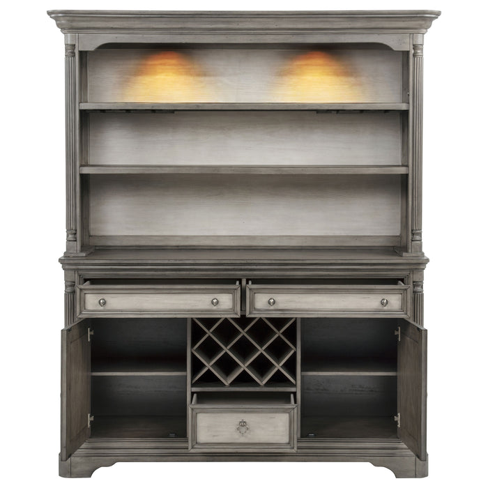 Cresswell 2-door 3-drawer Buffet and Hutch Weathered Taupe