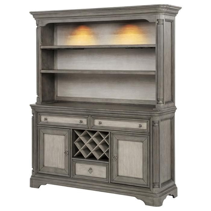 Cresswell 2-door 3-drawer Buffet and Hutch Weathered Taupe