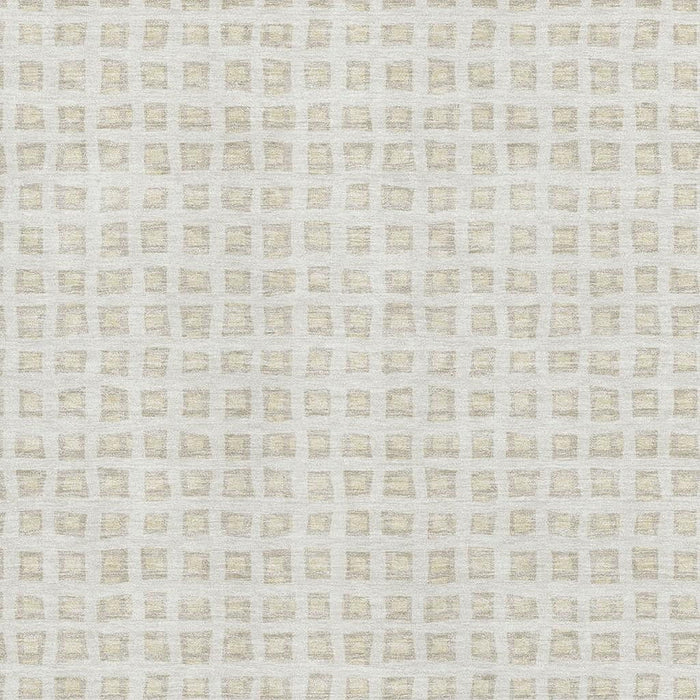 9' X 12' Geometric Washable Area Rug With UV Protection - Ivory / Beige