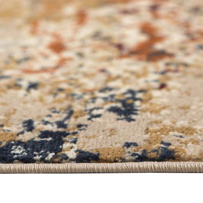 9' x 12' Abstract Power Loom Area Rug - Orange And Black