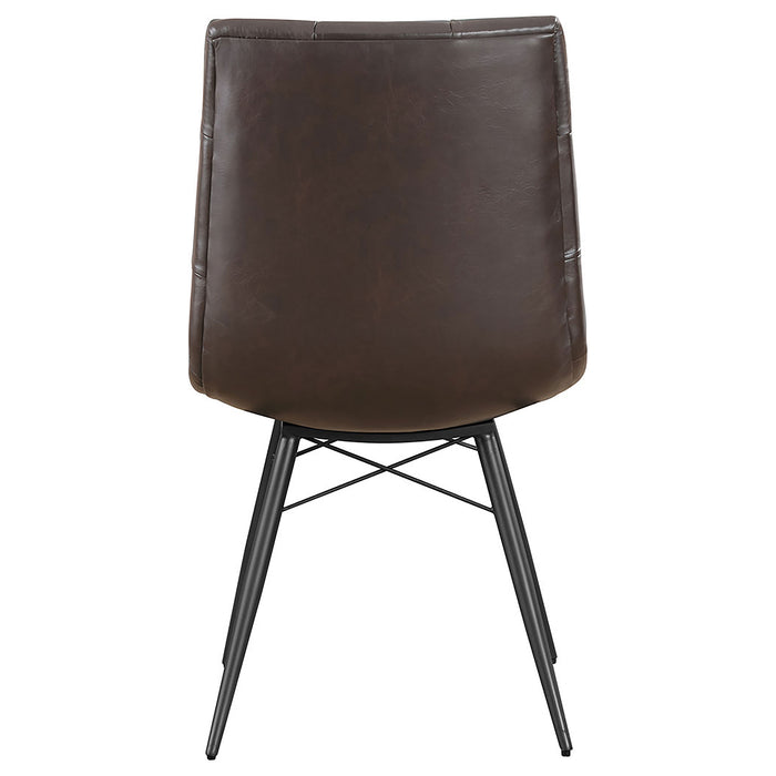 Aiken Faux Leather Upholstered Dining Side Chair Dark Brown (Set of 4)