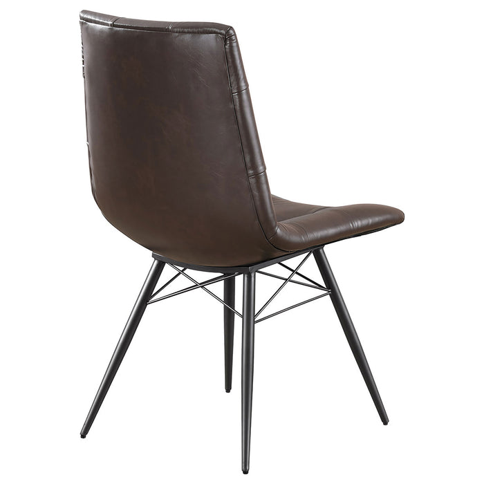 Aiken Faux Leather Upholstered Dining Side Chair Dark Brown (Set of 4)