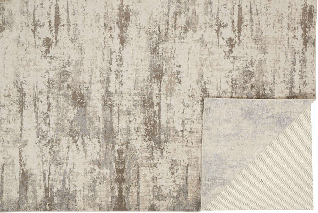 12' x 15' Abstract Area Rug - Ivory And Brown