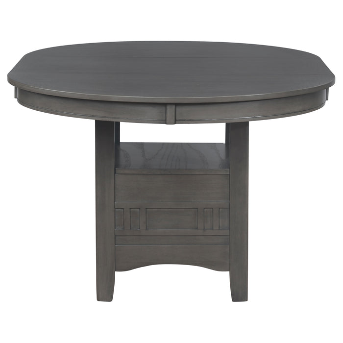 Lavon Oval 60-inch Wood Extension Leaf Dining Table Medium Grey