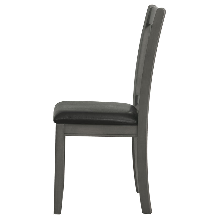 Lavon Wood Dining Side Chair Black and  Medium Grey (Set of 2)