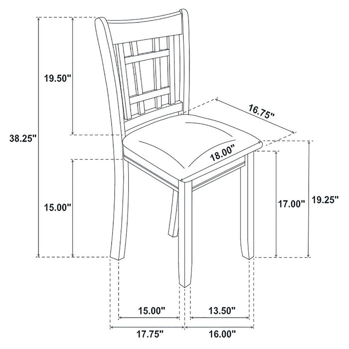 Lavon Wood Dining Side Chair Black and  Medium Grey (Set of 2)