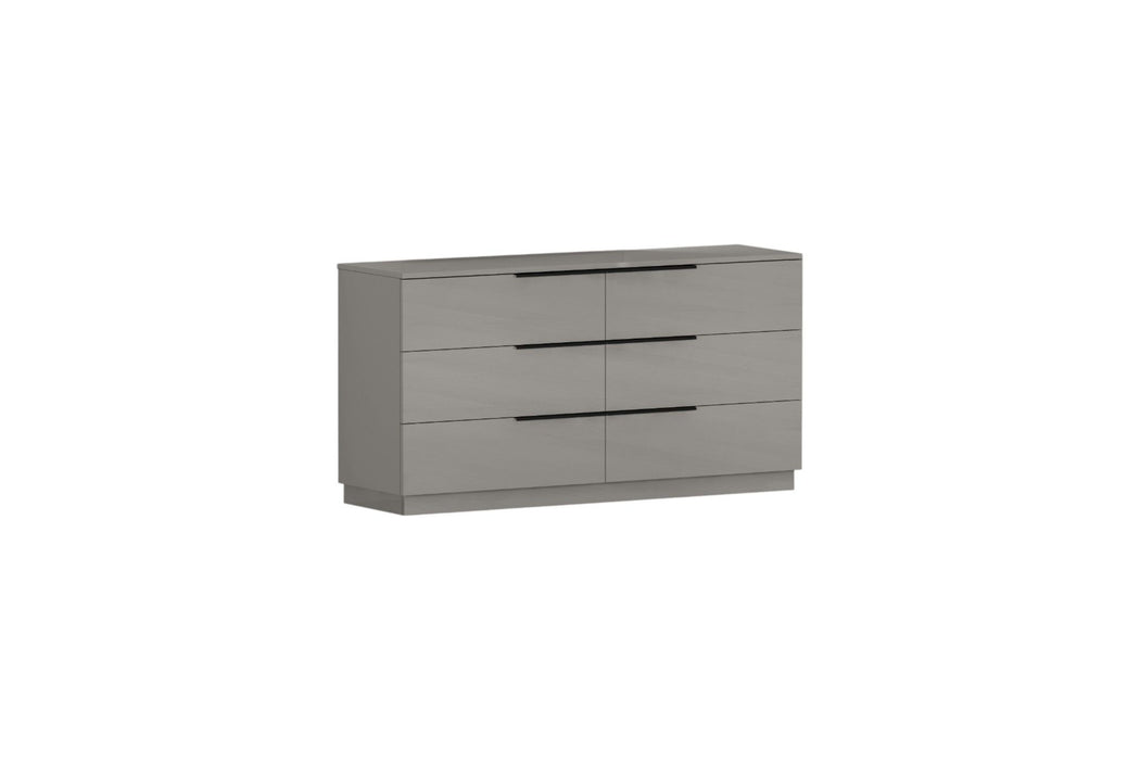 62" Wood Six Drawer Double Dresser - Gray