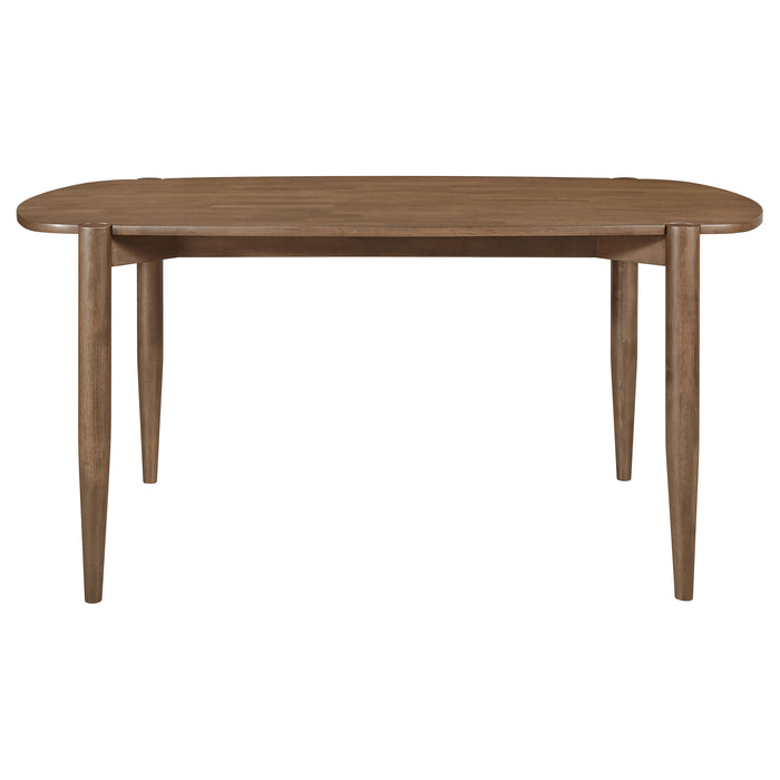 Dortch 63-inch Oval Rubberwood Dining Table with Tapered Legs Walnut