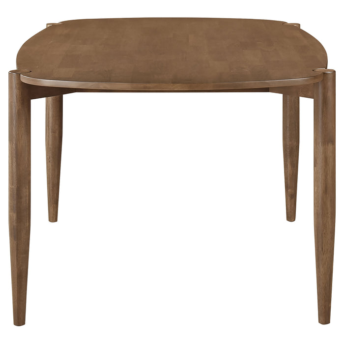 Dortch 63-inch Oval Rubberwood Dining Table with Tapered Legs Walnut