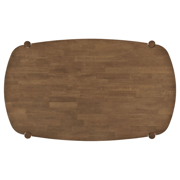 Dortch 63-inch Oval Rubberwood Dining Table with Tapered Legs Walnut