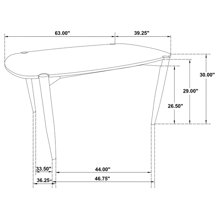Dortch 63-inch Oval Rubberwood Dining Table with Tapered Legs Walnut