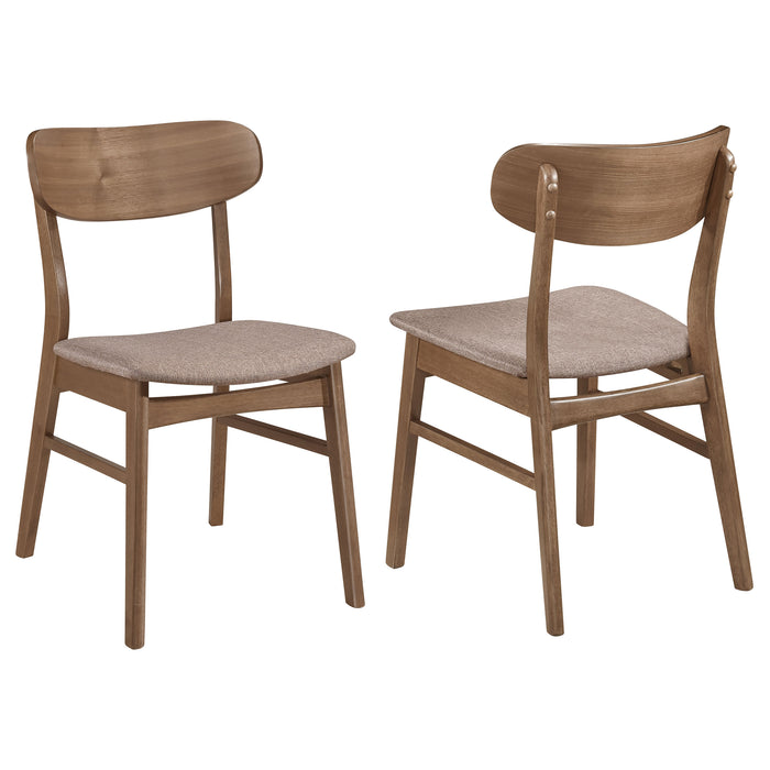Dortch Curved-Back Upholstered Dining Side Chair Walnut Set of 2
