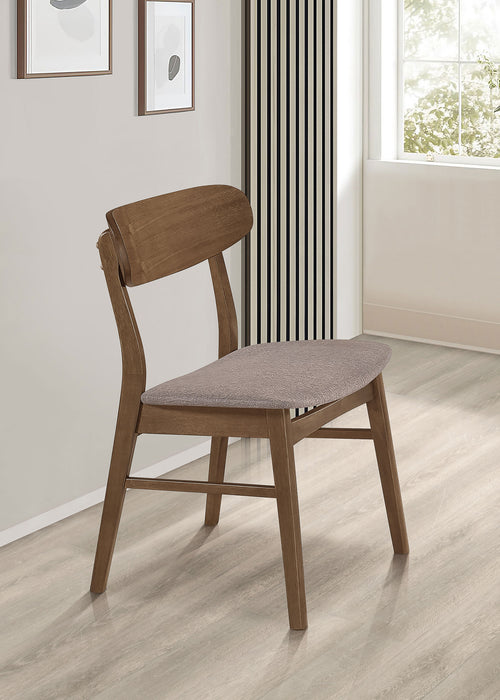 Dortch Curved-Back Upholstered Dining Side Chair Walnut Set of 2