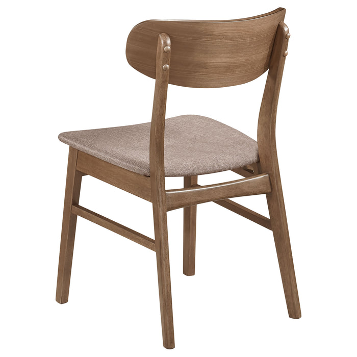 Dortch Curved-Back Upholstered Dining Side Chair Walnut Set of 2