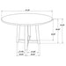 Round 47-inch walnut solid wood dining table with smooth polished surface and sturdy wooden legs, ideal for family meals.