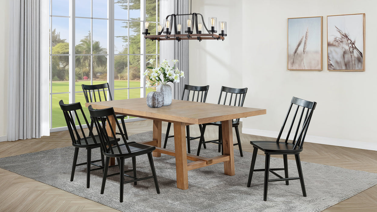 Middleton 7-piece Extension Leaf Dining Set Brown and Black