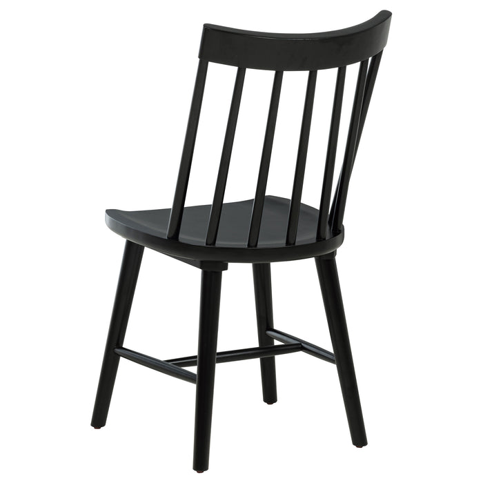 Brown and black Middleton 7-piece extension leaf dining set by CoasterEveryday, showing the table with extension leaf and matching chairs.