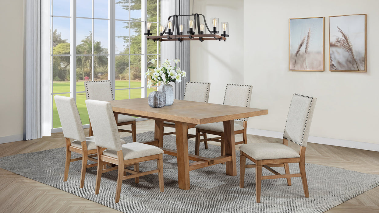 Middleton 7-piece Extension Leaf Dining Set Brown and Beige